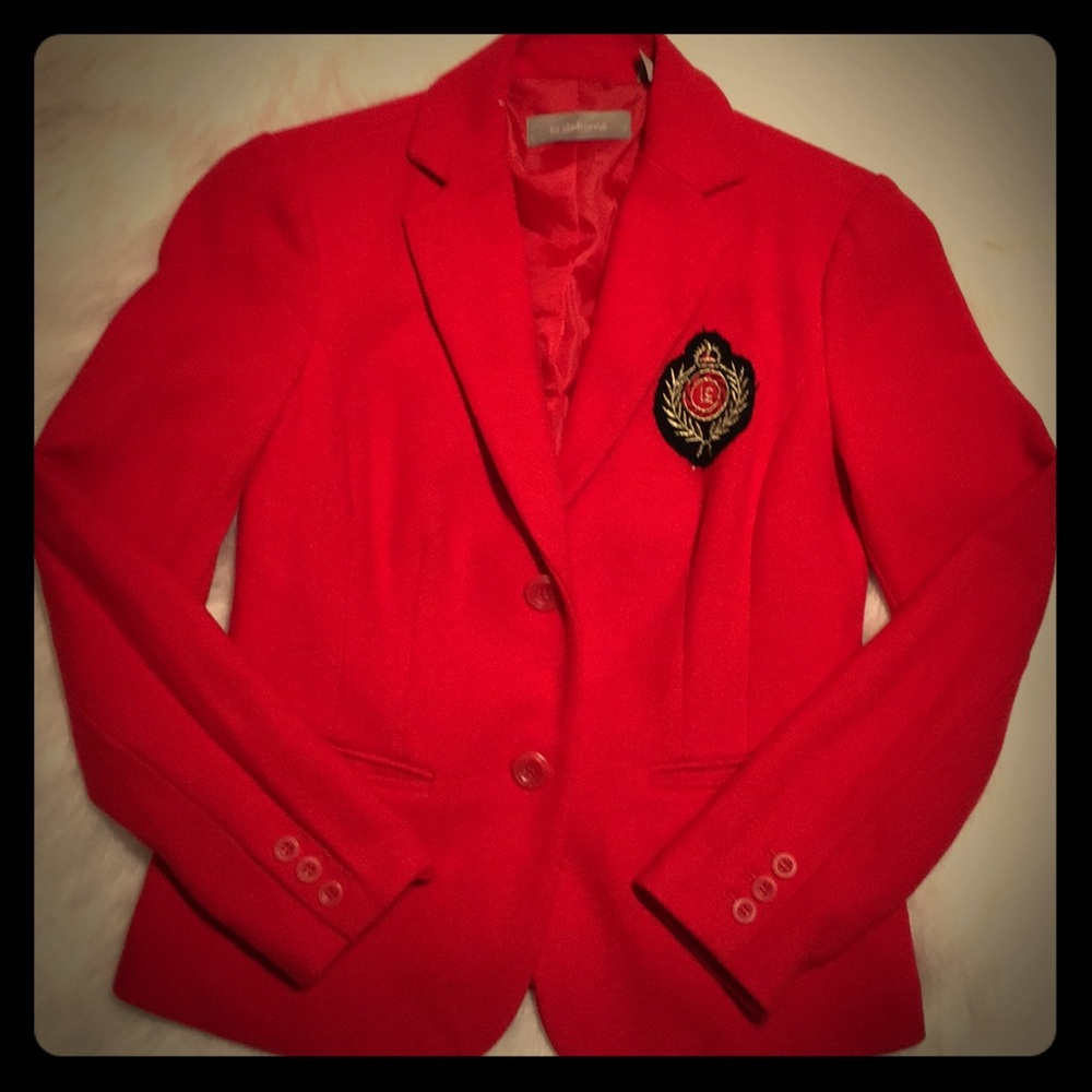 Liz Claiborne Red Jacket Blazer 2 Petite Preppy 2P